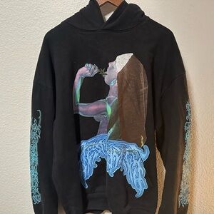 Black Graphic Crewneck Sweater